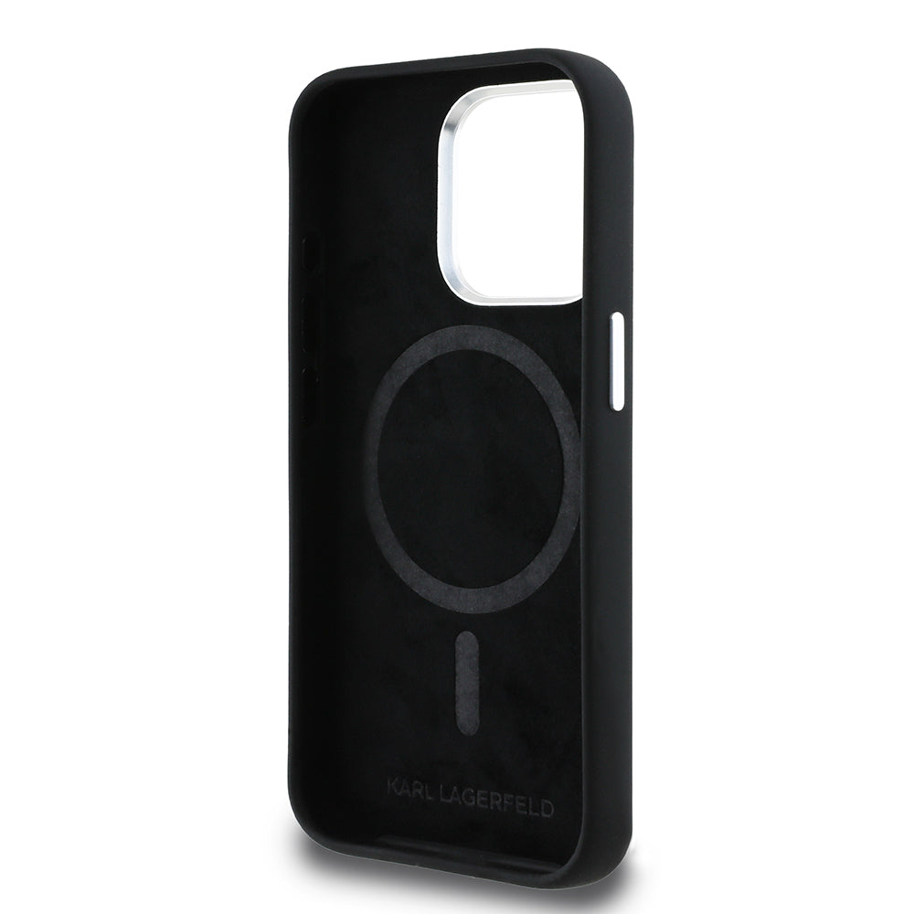 iPhone 15 Pro Max Kılıf Karl Lagerfeld Orjinal Lisanslı Karl & Choupette Sketch Logo Sililkon Kılıf