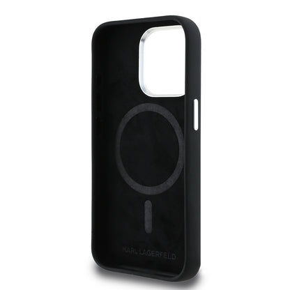 iPhone 15 Pro Max Kılıf Karl Lagerfeld Orjinal Lisanslı Karl & Choupette Sketch Logo Sililkon Kılıf