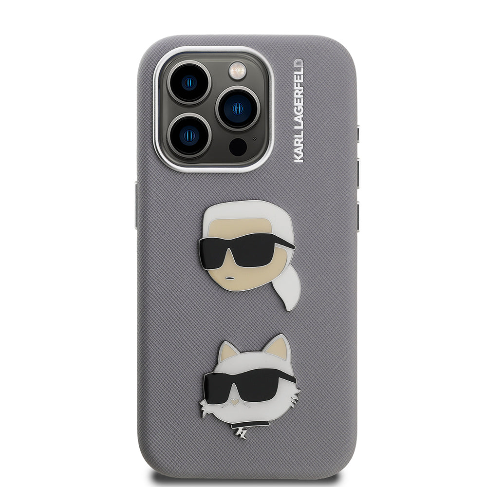 iPhone 15 Pro Max Kılıf Karl Lagerfeld Orjinal Lisanslı K&C Heads Pin Kılıf