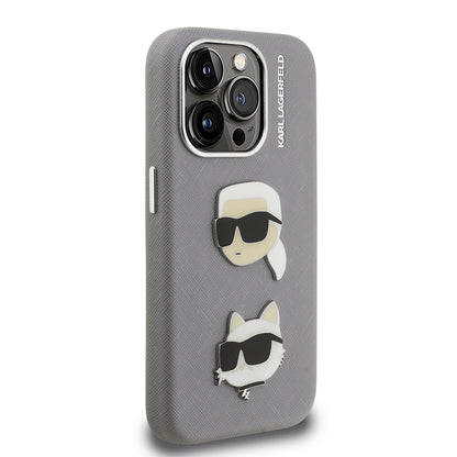 iPhone 15 Pro Max Kılıf Karl Lagerfeld Orjinal Lisanslı K&C Heads Pin Kılıf
