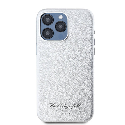 Apple iPhone 15 Pro Max Kılıf Karl Lagerfeld Orjinal Lisanslı KL Yazılı Hotel Kapak Gri