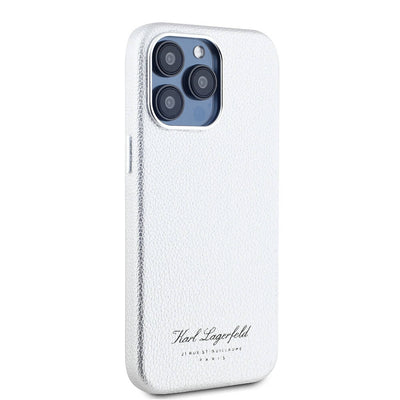 Apple iPhone 15 Pro Max Kılıf Karl Lagerfeld Orjinal Lisanslı KL Yazılı Hotel Kapak Gri