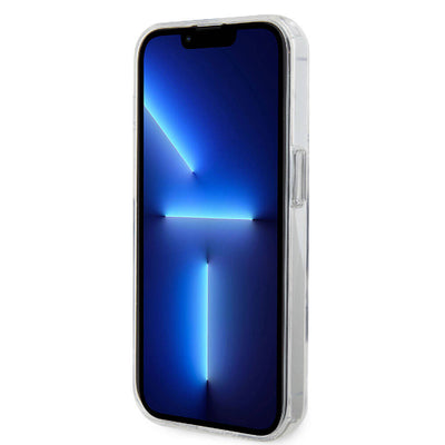 Apple iPhone 15 Pro Max Kılıf Karl Lagerfeld Orjinal Lisanslı Magsafe Şarj Özellikli K&C İkonik Baskılı Ring Standlı Kapak Beyaz