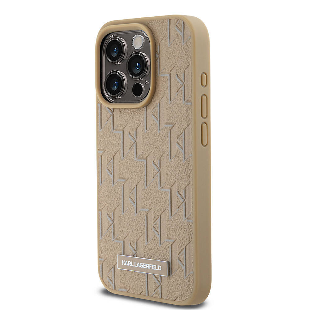 iPhone 15 Pro Max Kılıf Karl Lagerfeld Orjinal Lisanslı M-safe Şarj Özellikli KL Yazılı Hot Stamp Kılıf