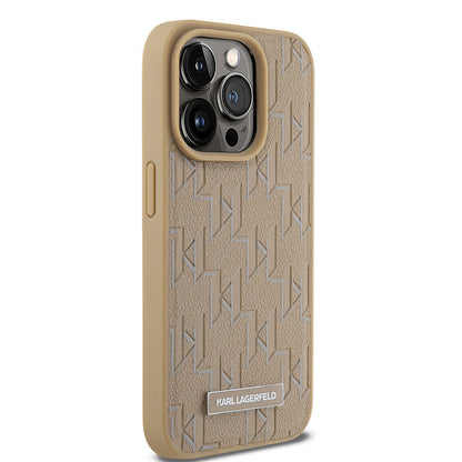 iPhone 15 Pro Max Kılıf Karl Lagerfeld Orjinal Lisanslı M-safe Şarj Özellikli KL Yazılı Hot Stamp Kılıf