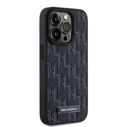 iPhone 15 Pro Max Kılıf Karl Lagerfeld Orjinal Lisanslı M-safe Şarj Özellikli KL Yazılı Hot Stamp Kılıf