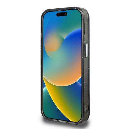 iPhone 15 Pro Max Kılıf Karl Lagerfeld Orjinal Lisanslı Parlayan Simli Karl & Choupette Sketch Logo Kılıf