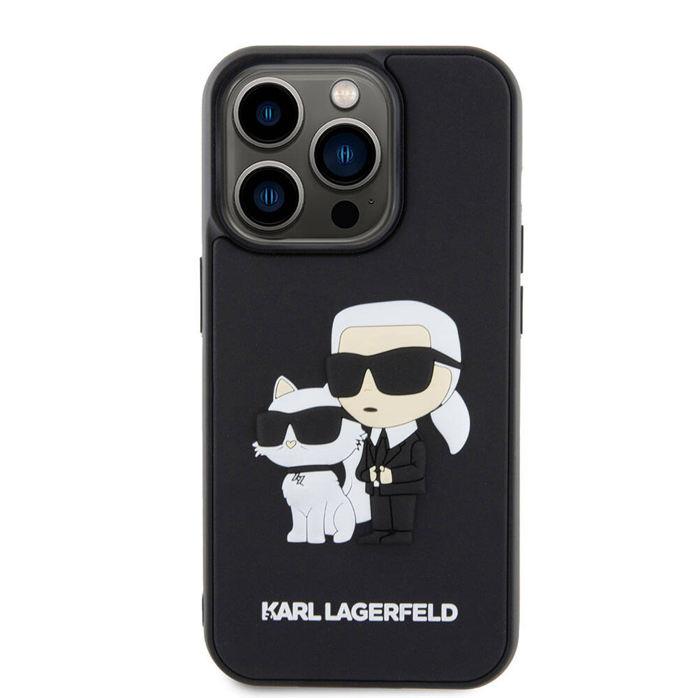 iPhone 15 Pro Max Kılıf Karl Lagerfeld Silikon 3D K&C Logo Orjinal Lisanslı Kılıf