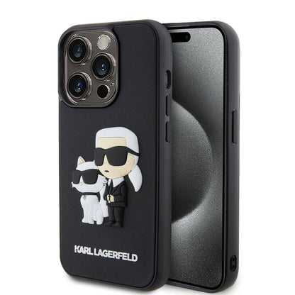 iPhone 15 Pro Max Kılıf Karl Lagerfeld Silikon 3D K&C Logo Orjinal Lisanslı Kılıf