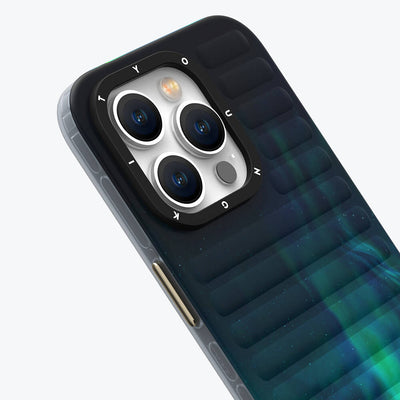 Apple iPhone 15 Pro Max Kılıf Kuzey Işıkları Desenli Youngkit Aurora Serisi Kapak Mor
