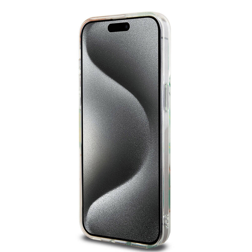Apple iPhone 15 Pro Max Kılıf Lacoste Orjinal Lisanslı Magsafe Şarj Özellikli Çift Katmanlı Yamalar Desenli Kapak Sarı