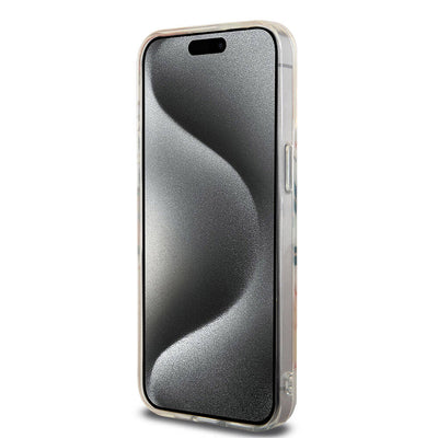 Apple iPhone 15 Pro Max Kılıf Lacoste Orjinal Lisanslı Magsafe Şarj Özellikli Çift Katmanlı Yamalar Desenli Kapak Mavi