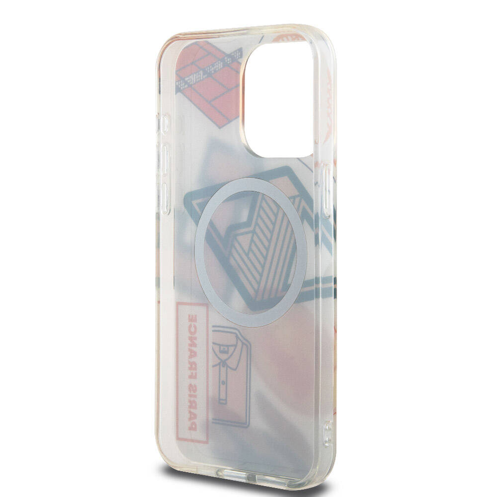 iPhone 15 Pro Max Kılıf Lacoste Orjinal Lisanslı M-safe Şarj Özellikli Çift Katmanlı Yamalar Desenli Kılıf