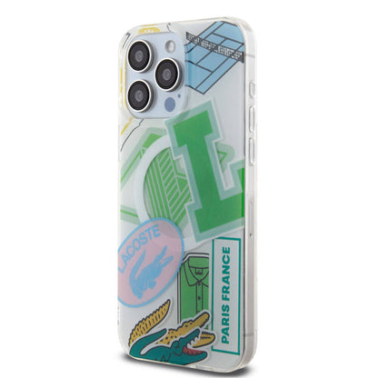 iPhone 15 Pro Max Kılıf Lacoste Orjinal Lisanslı M-safe Şarj Özellikli Çift Katmanlı Yamalar Desenli Kılıf