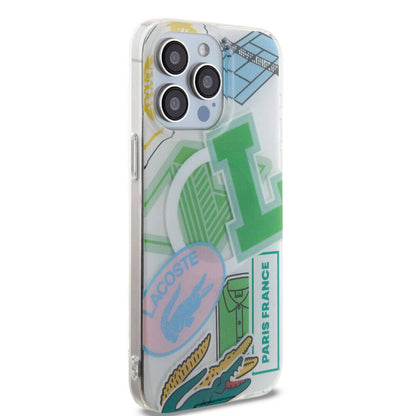 iPhone 15 Pro Max Kılıf Lacoste Orjinal Lisanslı M-safe Şarj Özellikli Çift Katmanlı Yamalar Desenli Kılıf