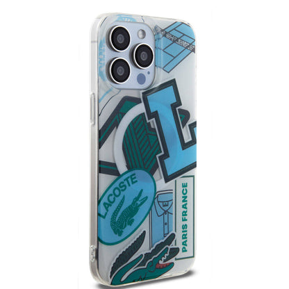 iPhone 15 Pro Max Kılıf Lacoste Orjinal Lisanslı M-safe Şarj Özellikli Çift Katmanlı Yamalar Desenli Kılıf