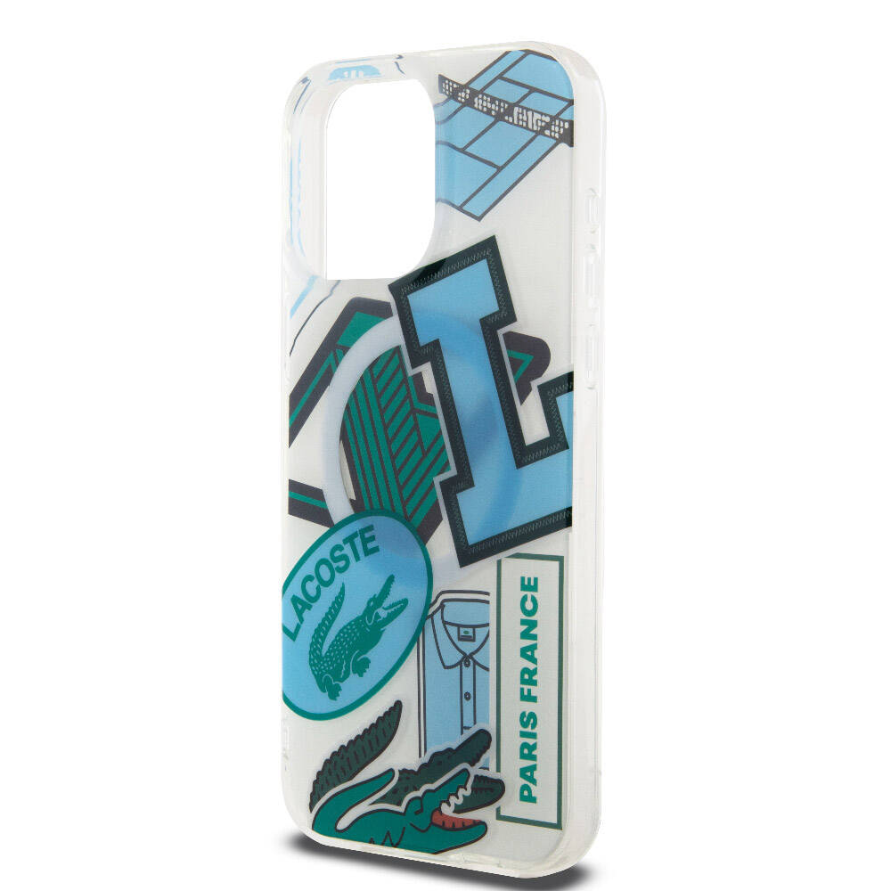iPhone 15 Pro Max Kılıf Lacoste Orjinal Lisanslı M-safe Şarj Özellikli Çift Katmanlı Yamalar Desenli Kılıf