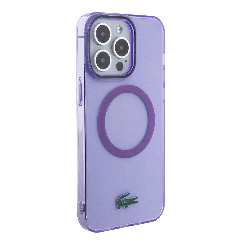 iPhone 15 Pro Max Kılıf Lacoste Orjinal Lisanslı M-safe Şarj Özellikli İkonik Timsah Logolu Hard Parme Kılıf