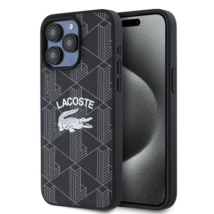 iPhone 15 Pro Max Kılıf Lacoste Orjinal Lisanslı M-safe Şarj Özellikli Mono Vintage Logo Kılıf