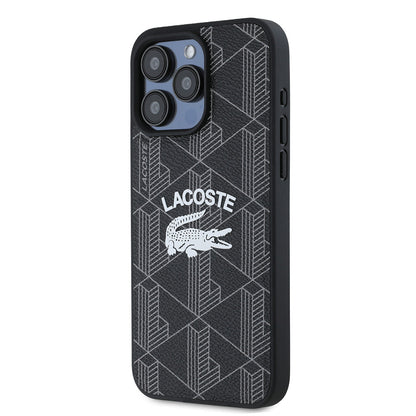 iPhone 15 Pro Max Kılıf Lacoste Orjinal Lisanslı M-safe Şarj Özellikli Mono Vintage Logo Kılıf
