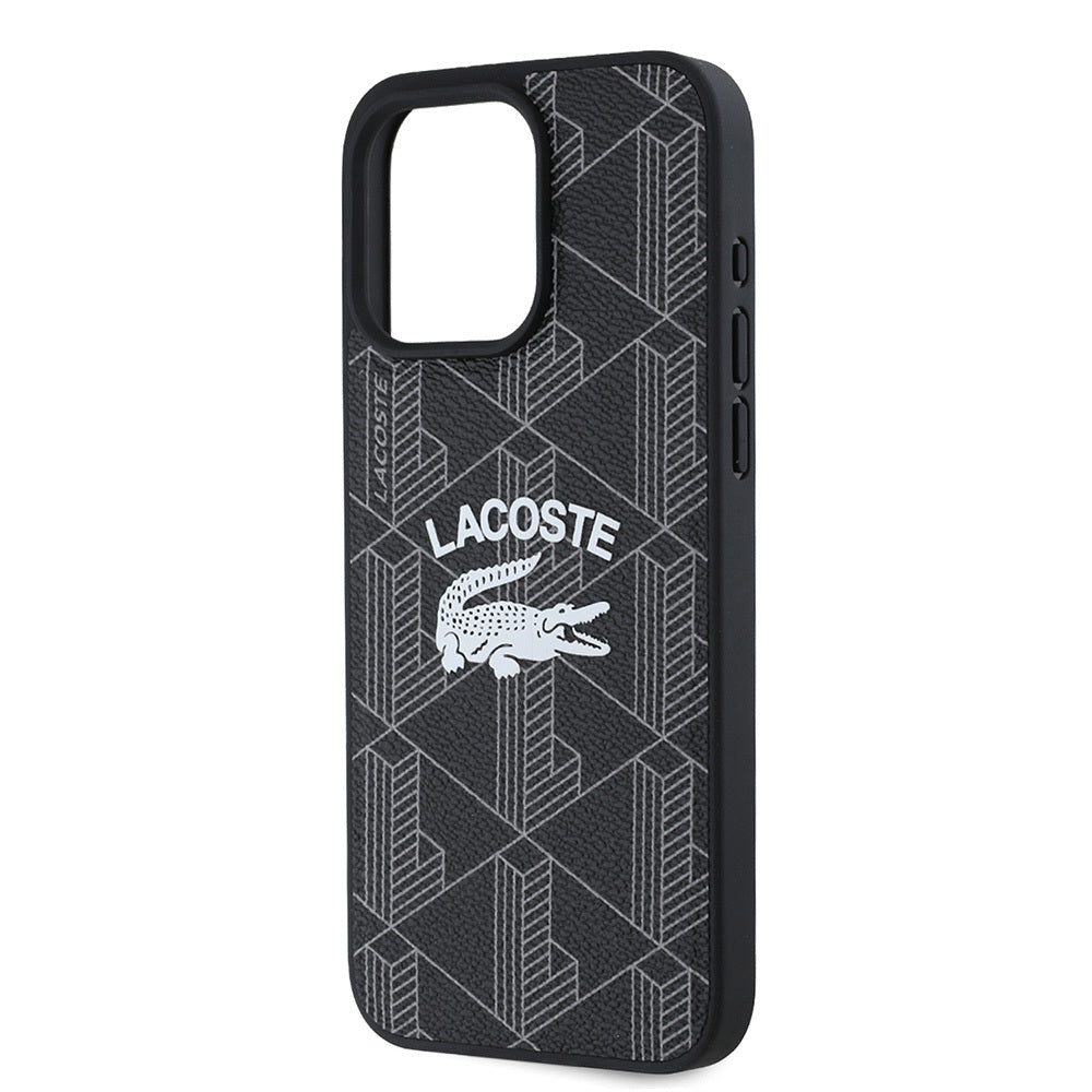 iPhone 15 Pro Max Kılıf Lacoste Orjinal Lisanslı M-safe Şarj Özellikli Mono Vintage Logo Kılıf