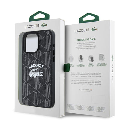 iPhone 15 Pro Max Kılıf Lacoste Orjinal Lisanslı M-safe Şarj Özellikli Mono Vintage Logo Kılıf