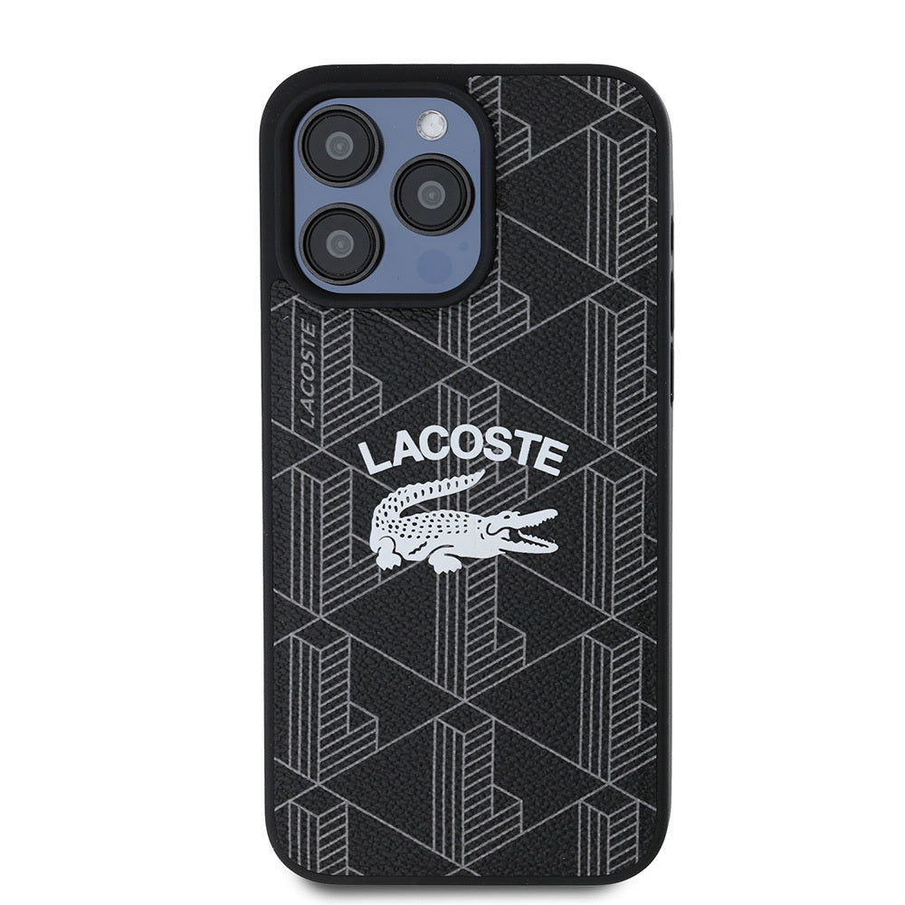 iPhone 15 Pro Max Kılıf Lacoste Orjinal Lisanslı M-safe Şarj Özellikli Mono Vintage Logo Kılıf
