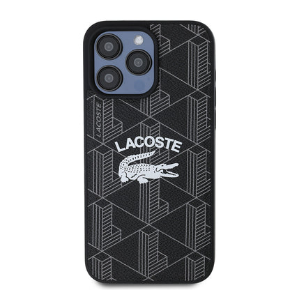 iPhone 15 Pro Max Kılıf Lacoste Orjinal Lisanslı M-safe Şarj Özellikli Mono Vintage Logo Kılıf