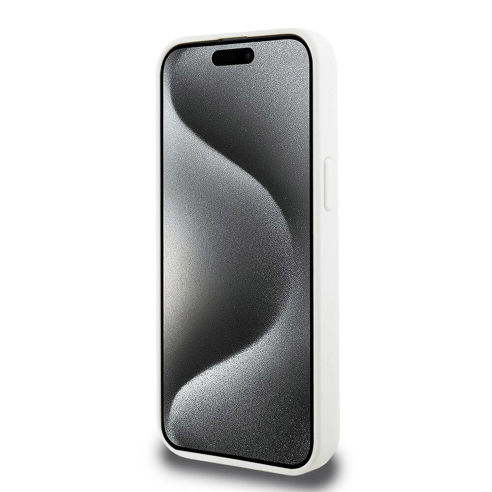 Apple iPhone 15 Pro Max Kılıf Lacoste Orjinal Lisanslı Magsafe Şarj Özellikli PU Deri Görünümlü Kartlıklı Karışık Monogram Desenli Kapak Siyah