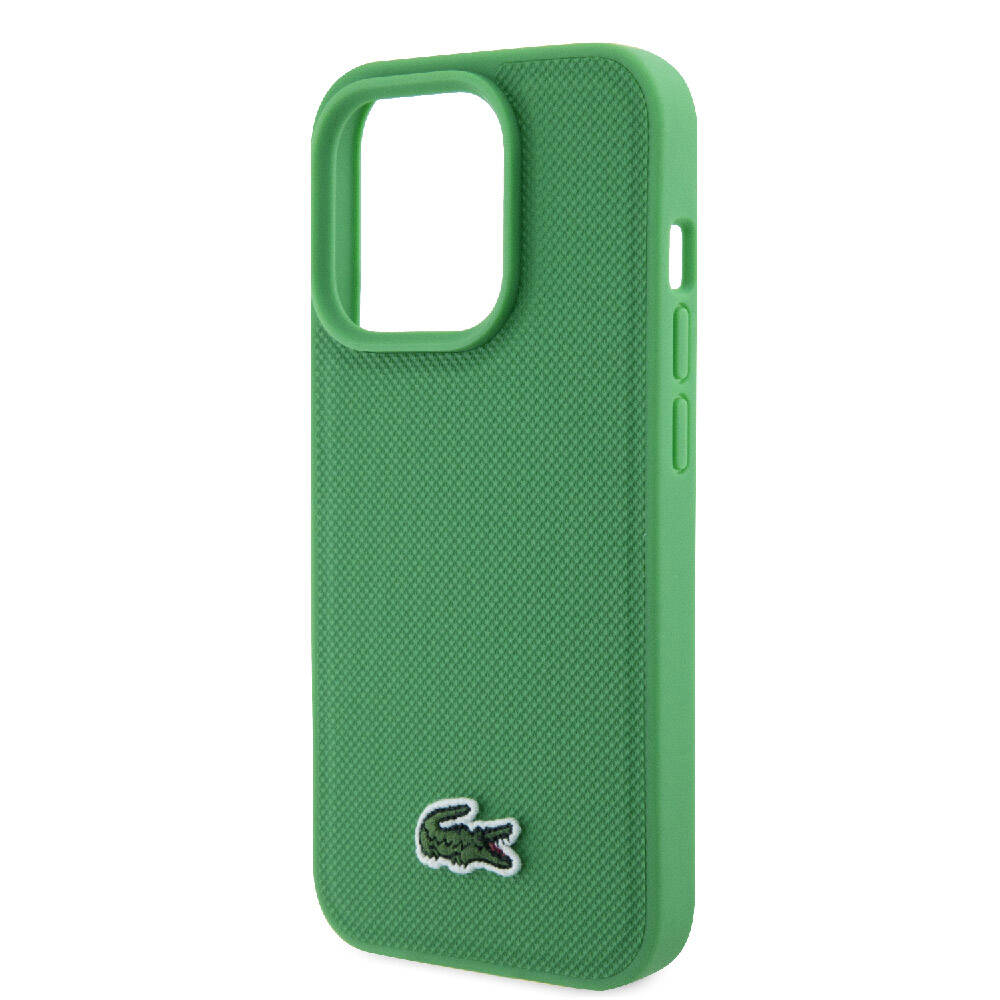 iPhone 15 Pro Max Kılıf Lacoste Orjinal Lisanslı PU Pike Desenli Arka Yüzey İkonik Timsah Dokuma Logolu Kılıf