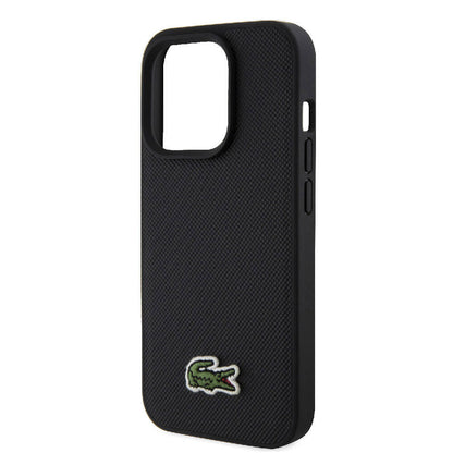 iPhone 15 Pro Max Kılıf Lacoste Orjinal Lisanslı PU Pike Desenli Arka Yüzey İkonik Timsah Dokuma Logolu Kılıf