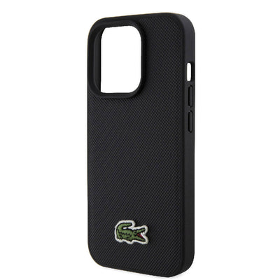 Apple iPhone 15 Pro Max Kılıf Lacoste Orjinal Lisanslı PU Pike Desenli Arka Yüzey İkonik Timsah Dokuma Logolu Kapak Lacivert