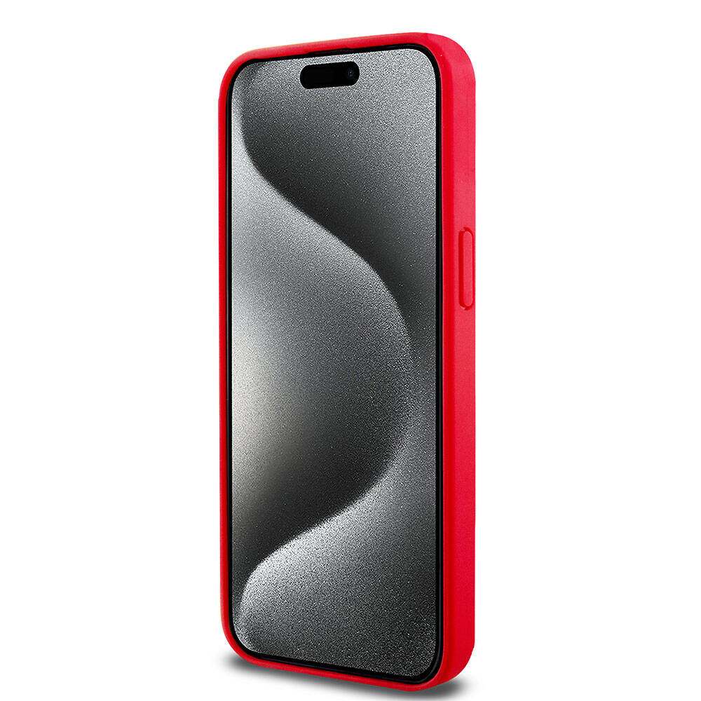 Apple iPhone 15 Pro Max Kılıf Lacoste Orjinal Lisanslı PU Pike Desenli Arka Yüzey İkonik Timsah Dokuma Logolu Kapak Lacivert