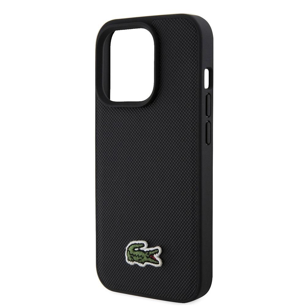 iPhone 15 Pro Max Kılıf Lacoste Orjinal Lisanslı PU Pike Desenli Arka Yüzey İkonik Timsah Dokuma Logolu Kılıf + Type-C Kablo 1.5m