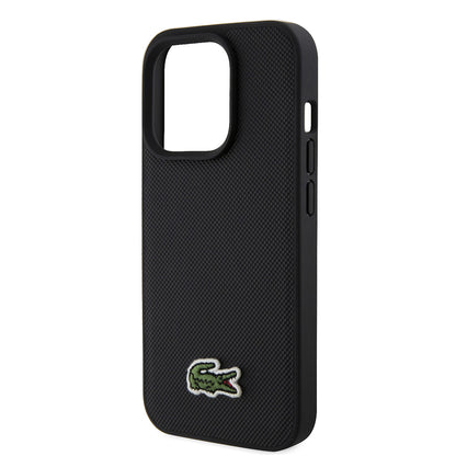 iPhone 15 Pro Max Kılıf Lacoste Orjinal Lisanslı PU Pike Desenli Arka Yüzey İkonik Timsah Dokuma Logolu Kılıf + Type-C Kablo 1.5m