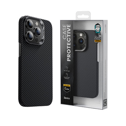 iPhone 15 Pro Max Kılıf M-safe Özellikli Karbon Fiber Benks Essential ArmorAir 600D Kevlar Kılıf