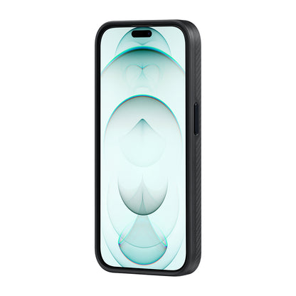 iPhone 15 Pro Max Kılıf M-safe Şarj Özellikli 600D Aramid Fiber Pitaka Military-Grade Classic Serisi Black-Grey Twill Kılıf