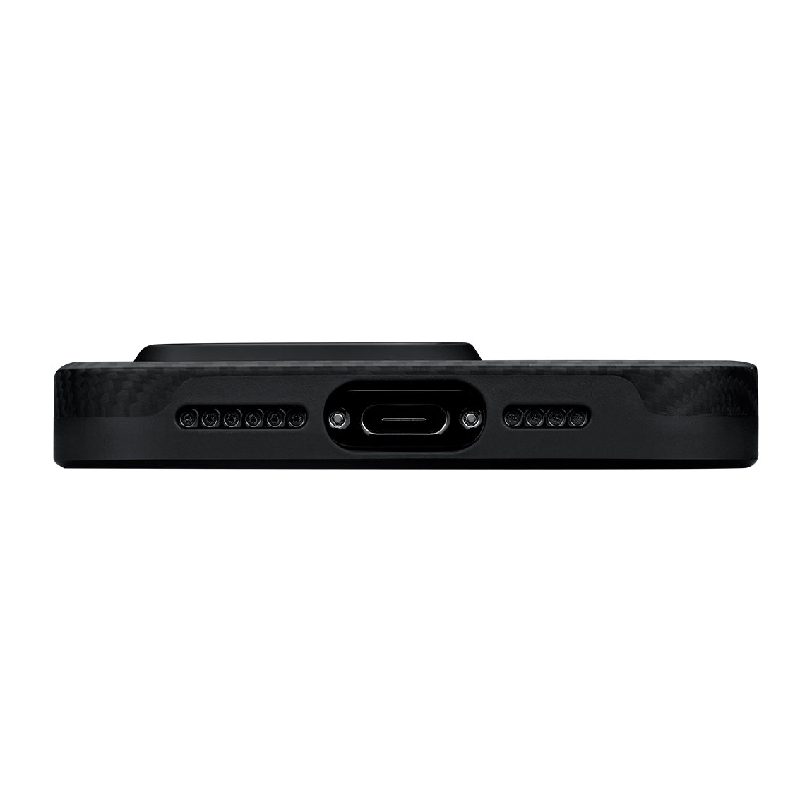 Apple iPhone 15 Pro Max Kılıf Magsafe Şarj Özellikli 600D Aramid Fiber Pitaka Military-Grade Classic Serisi Black-Grey Twill Kapak Siyah-Gri