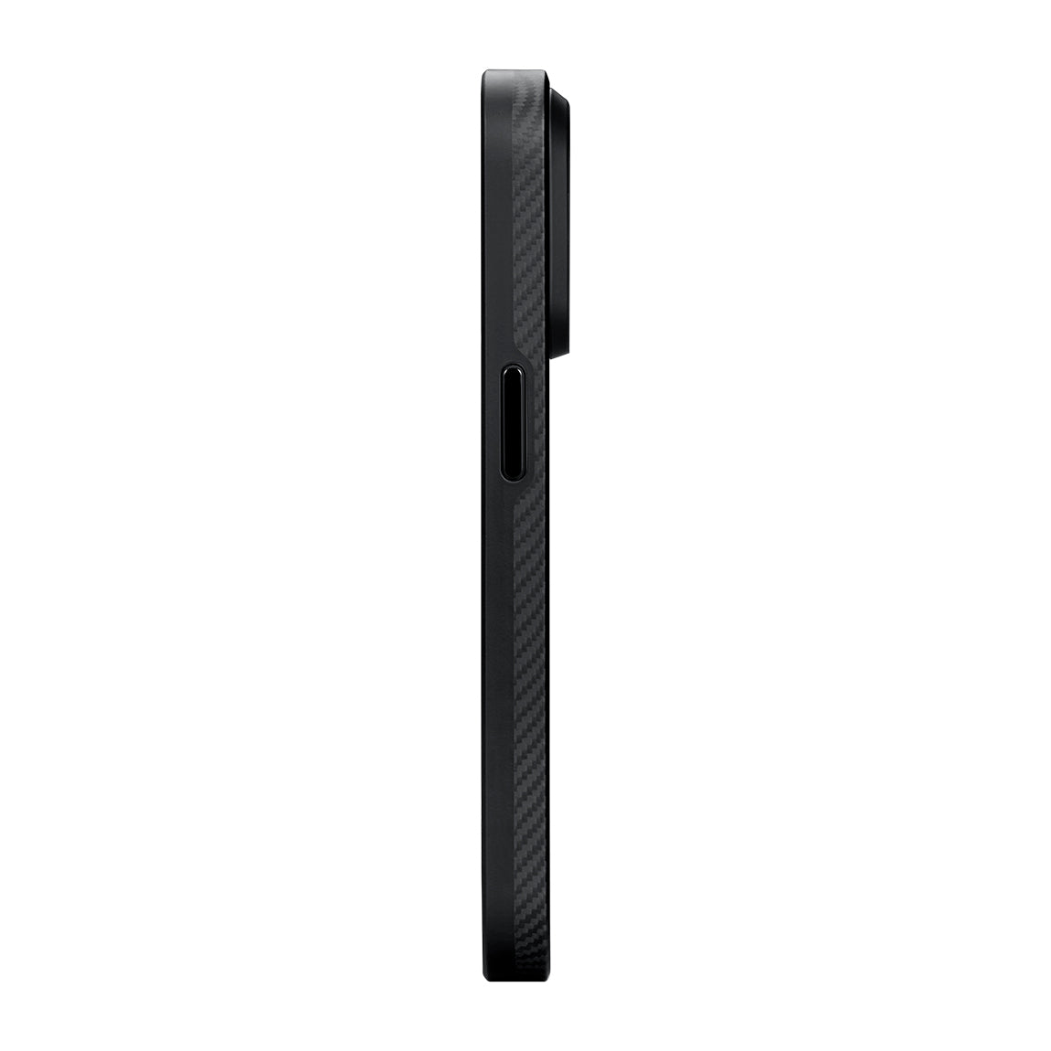 Apple iPhone 15 Pro Max Kılıf Magsafe Şarj Özellikli 600D Aramid Fiber Pitaka Military-Grade Classic Serisi Black-Grey Twill Kapak Siyah-Gri
