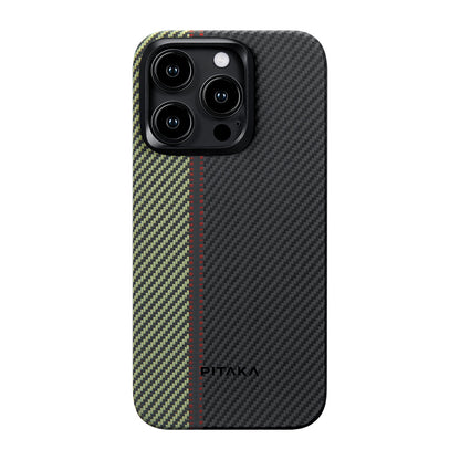 iPhone 15 Pro Max Kılıf M-safe Şarj Özellikli 600D Aramid Fiber Pitaka Tactile Woven Orchestra Serisi Overture Kılıf
