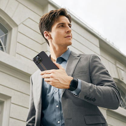 iPhone 15 Pro Max Kılıf M-safe Şarj Özellikli 600D Aramid Fiber Pitaka Tactile Woven Orchestra Serisi Rhapsody Kılıf