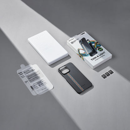 iPhone 15 Pro Max Kılıf M-safe Şarj Özellikli 600D Aramid Fiber Pitaka Tactile Woven Orchestra Serisi Rhapsody Kılıf