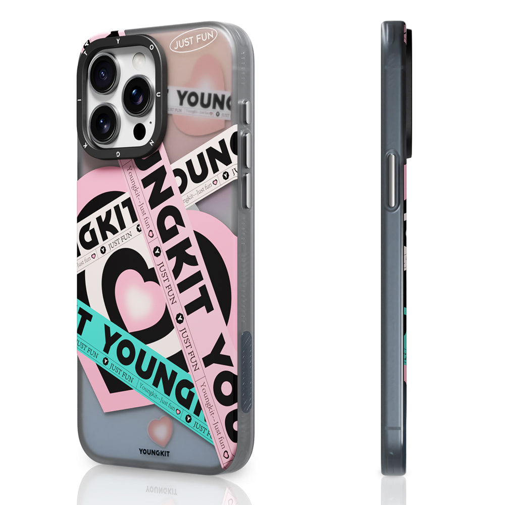 Apple iPhone 15 Pro Max Kılıf Magsafe Şarj Özellikli Airbagli Çift Katmanlı Youngkit Flipped Serisi Kapak Mavi