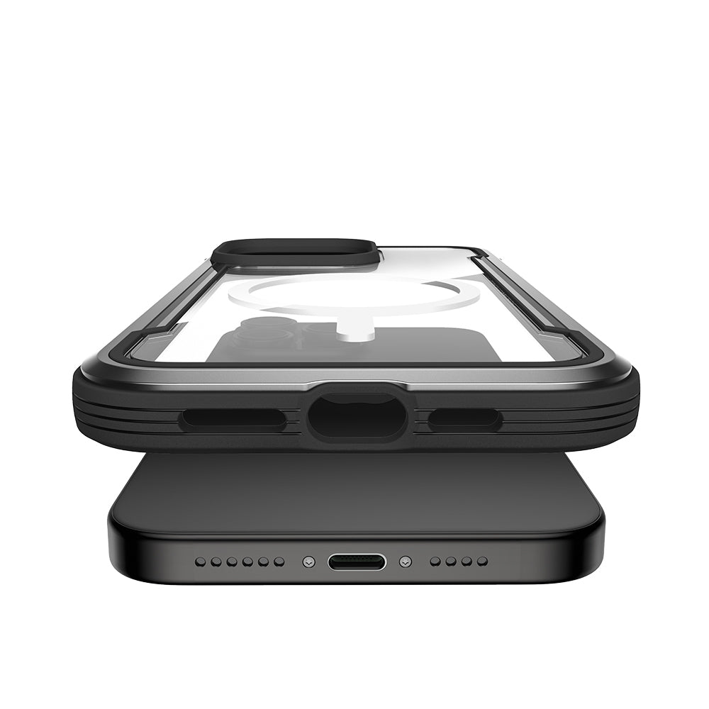 iPhone 15 Pro Max Kılıf M-safe Şarj Özellikli Airbagli Raptic Shield Serisi Şeffaf Arka Yüzey Kılıf