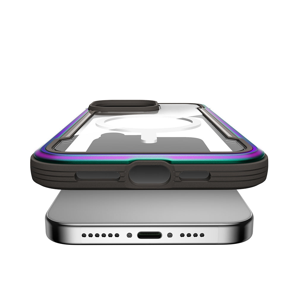 Apple iPhone 15 Pro Max Kılıf M-safe Şarj Özellikli Airbagli Raptic Shield Serisi Şeffaf Arka Yüzey Kapak Colorful