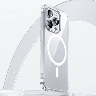Apple iPhone 15 Pro Max Kılıf Magsafe Şarj Özellikli Airbagli Şeffaf Benks LucentPro Serisi Kapak Şeffaf