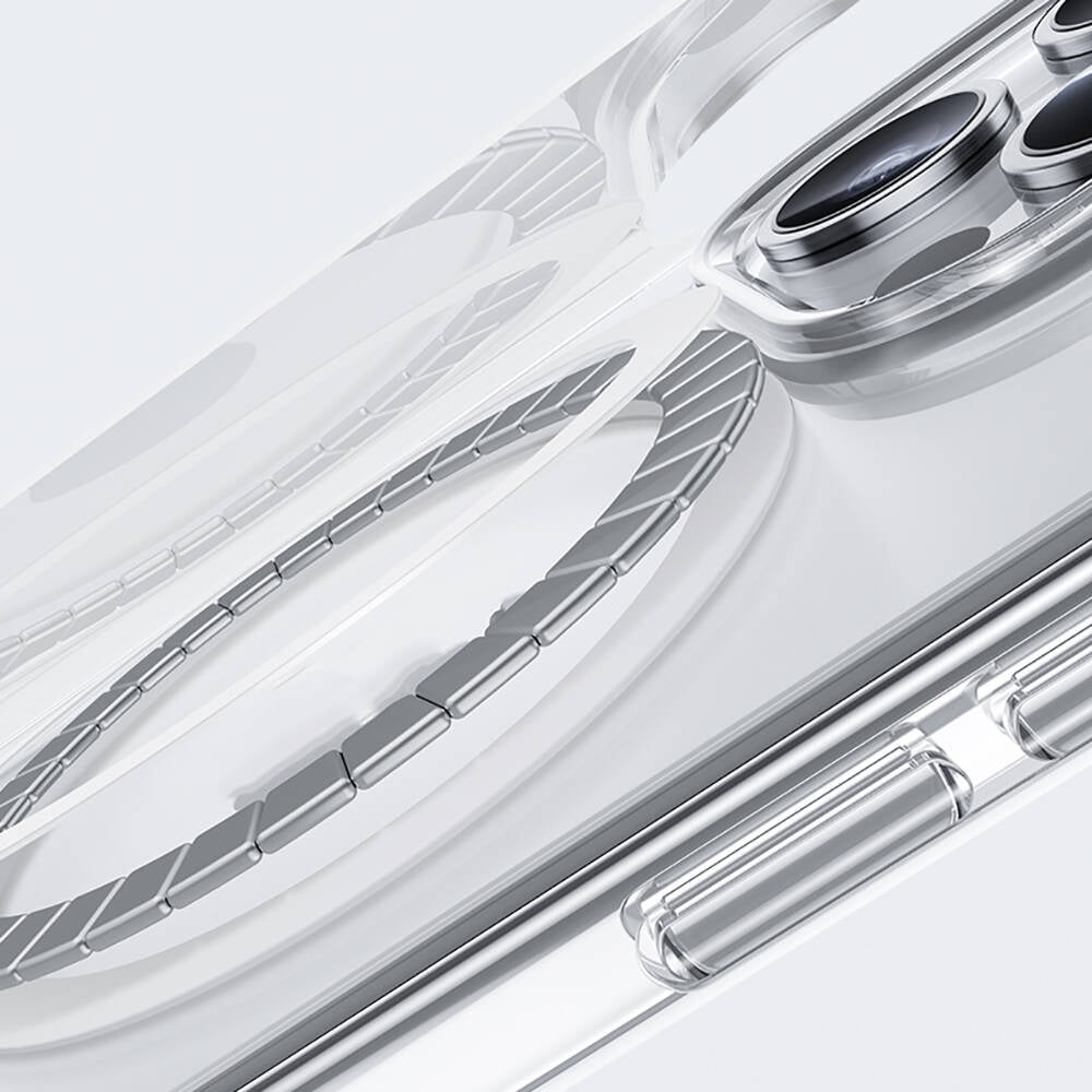 Apple iPhone 15 Pro Max Kılıf Magsafe Şarj Özellikli Airbagli Şeffaf Benks LucentPro Serisi Kapak Şeffaf