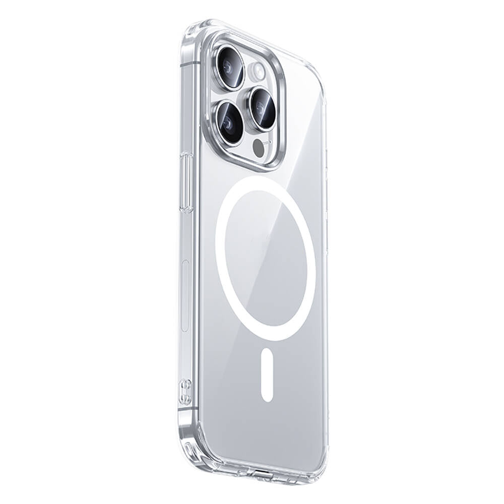 Apple iPhone 15 Pro Max Kılıf Magsafe Şarj Özellikli Airbagli Şeffaf Benks LucentPro Serisi Kapak Şeffaf