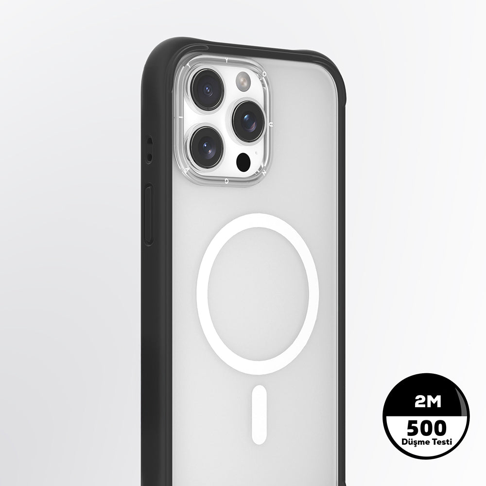 Apple iPhone 15 Pro Max Kılıf M-safe Şarj Özellikli Airbagli Youngkit Dynamic 2 Serisi Kapak Siyah