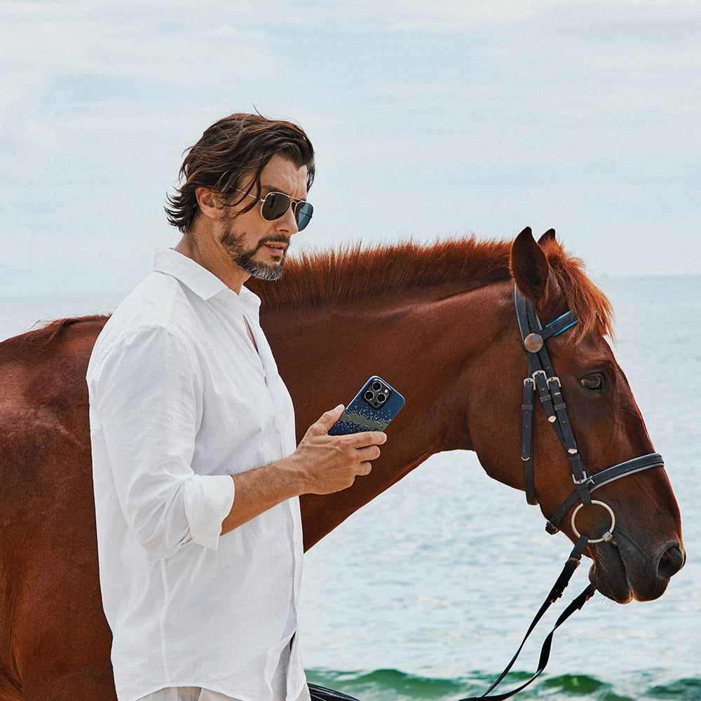 iPhone 15 Pro Max Kılıf M-safe Şarj Özellikli Aramid Fiber Pitaka Tactile Woven Starpeak Serisi Milky Way Galaxy Kılıf